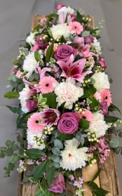 Pink and White Coffin Spray